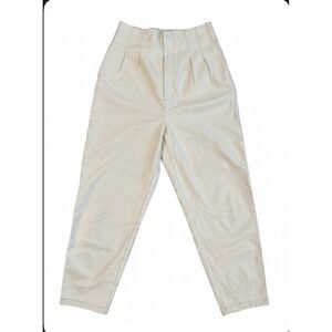 Free People Ivory Cicely Pleated Vgan Faux Leather Pant Sz10 OB1207338 High Rise